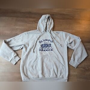 Olympia Greece Marathon Grey Embroidered Hoodie Sweatshirt Adult size Small